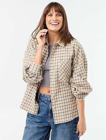Chemise à carreaux manches longues