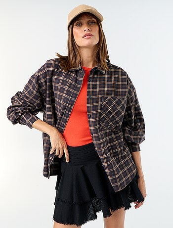 Chemise à carreaux manches longues