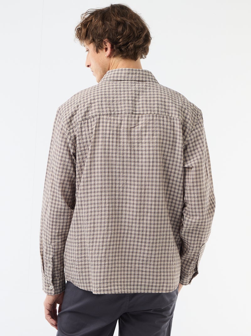 Chemise à carreaux Marron - Kiabi