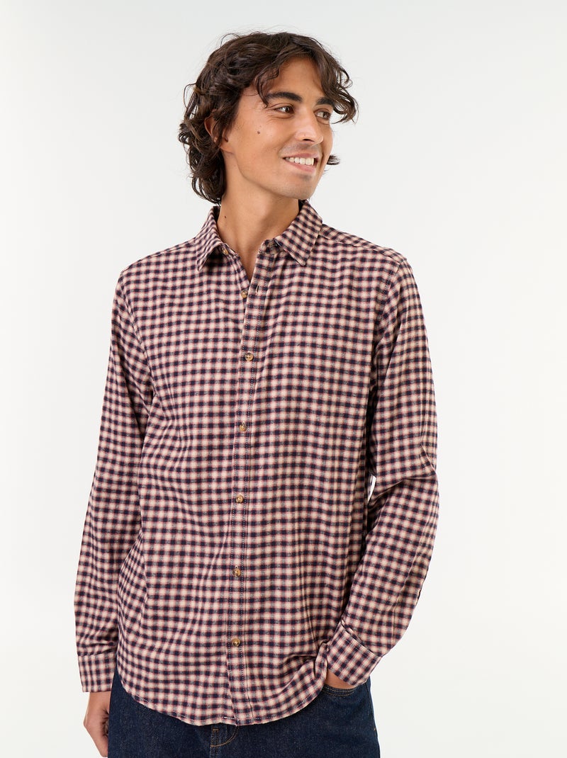 Chemise à carreaux Marron - Kiabi