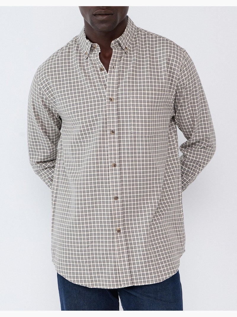 Chemise à carreaux, mo fashion Beige - Kiabi