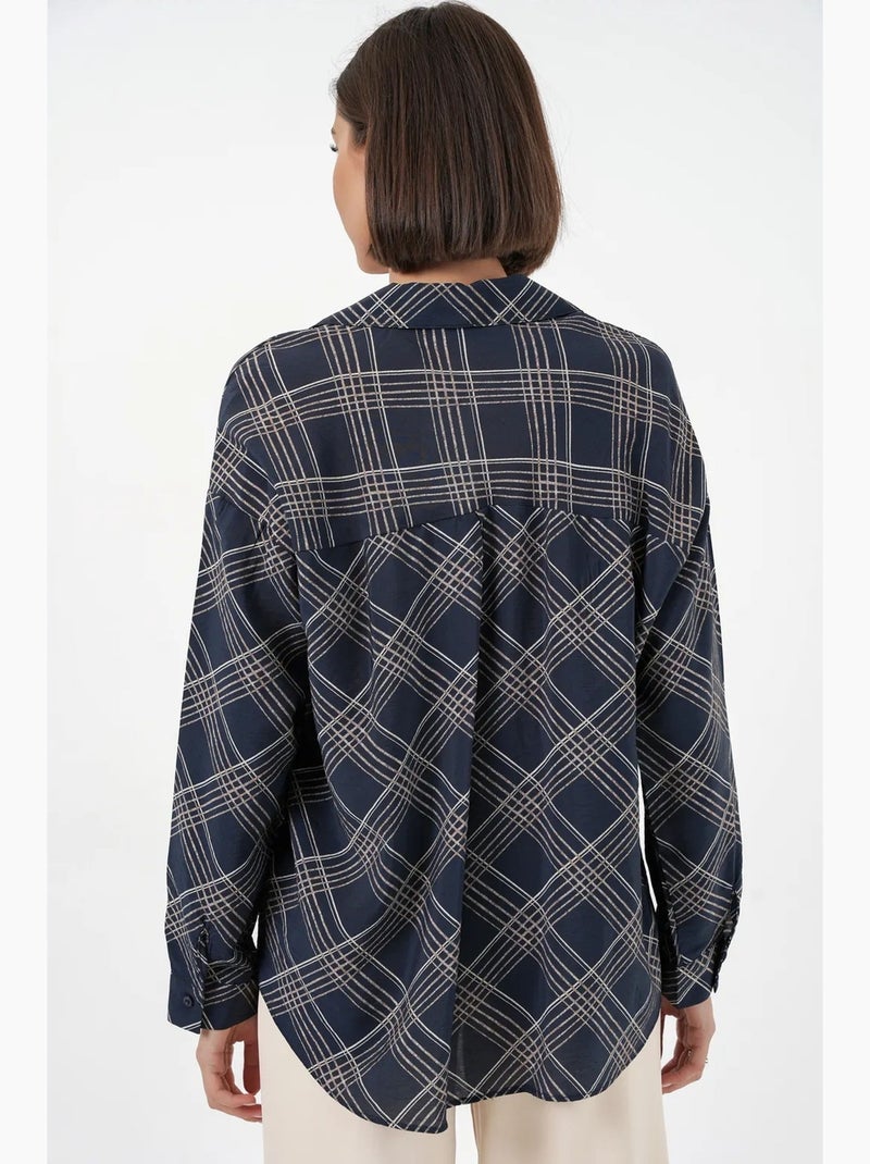 Chemise à carreaux oversize bdart Bleu marine - Kiabi