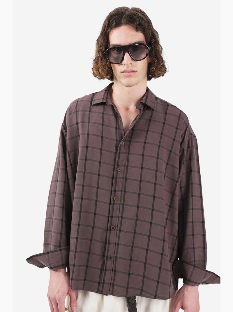 Chemise à carreaux oversize giesto Marron clair - Kiabi