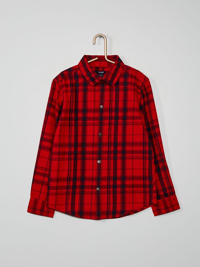 Chemise à carreaux rouge carreaux - Kiabi