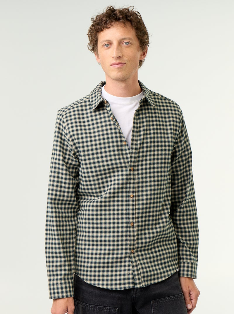 Chemise à carreaux Vert - Kiabi