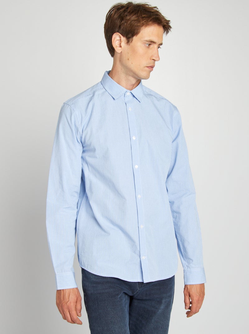 Chemise à carreaux vichy Bleu foncé - Kiabi