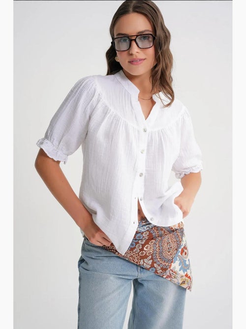 Chemise à col boutonné en lin mélangé mixray - Kiabi Chemise à col boutonné en lin mélangé mixray - Kiabi
