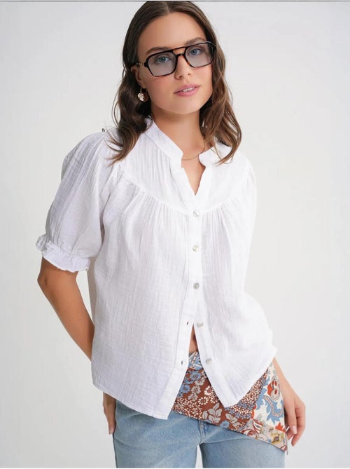 Chemise à col boutonné en lin mélangé mixray - Kiabi Chemise à col boutonné en lin mélangé mixray - Kiabi