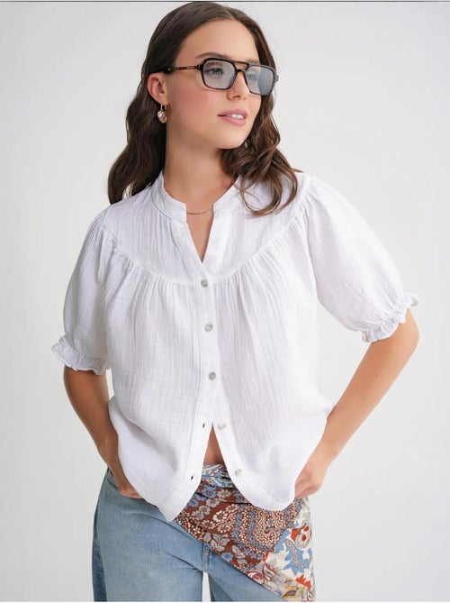 Chemise à col boutonné en lin mélangé mixray - Kiabi Chemise à col boutonné en lin mélangé mixray - Kiabi