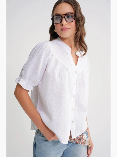 Chemise à col boutonné en lin mélangé mixray - Kiabi Chemise à col boutonné en lin mélangé mixray - Kiabi