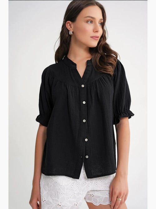Chemise à col boutonné en lin mélangé mixray - Kiabi Chemise à col boutonné en lin mélangé mixray - Kiabi