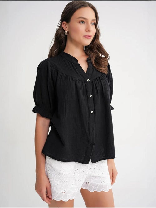 Chemise à col boutonné en lin mélangé mixray - Kiabi Chemise à col boutonné en lin mélangé mixray - Kiabi