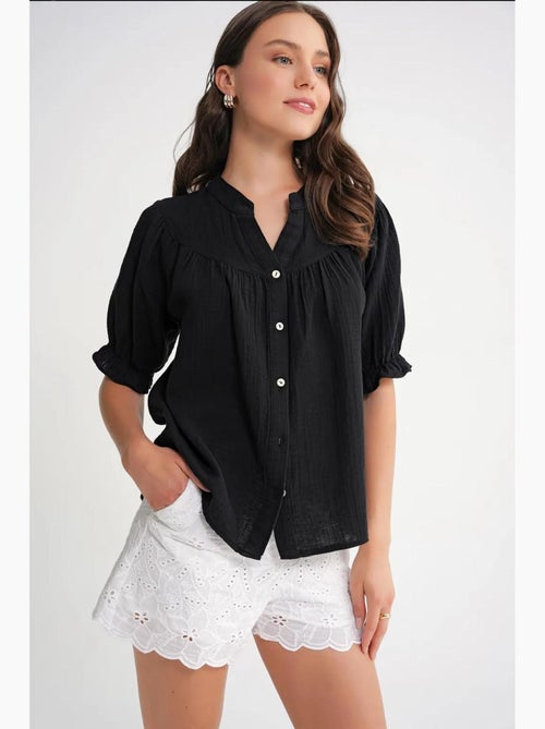 Chemise à col boutonné en lin mélangé mixray - Kiabi Chemise à col boutonné en lin mélangé mixray - Kiabi