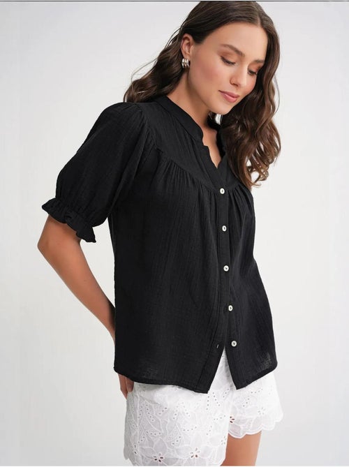 Chemise à col boutonné en lin mélangé mixray - Kiabi Chemise à col boutonné en lin mélangé mixray - Kiabi