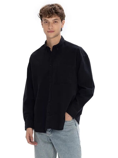 Chemise à col boutonné en popeline giesto - Kiabi