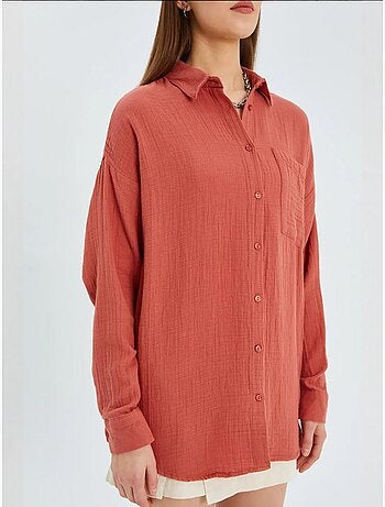 Chemise à col boutonné surdimensionnée mixray