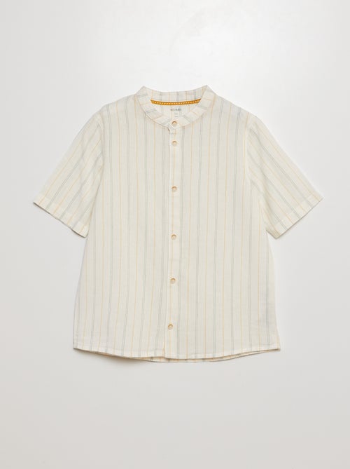 Chemise à col mao et manches courtes - Kiabi