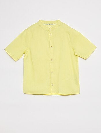 Chemise à col mao et manches courtes