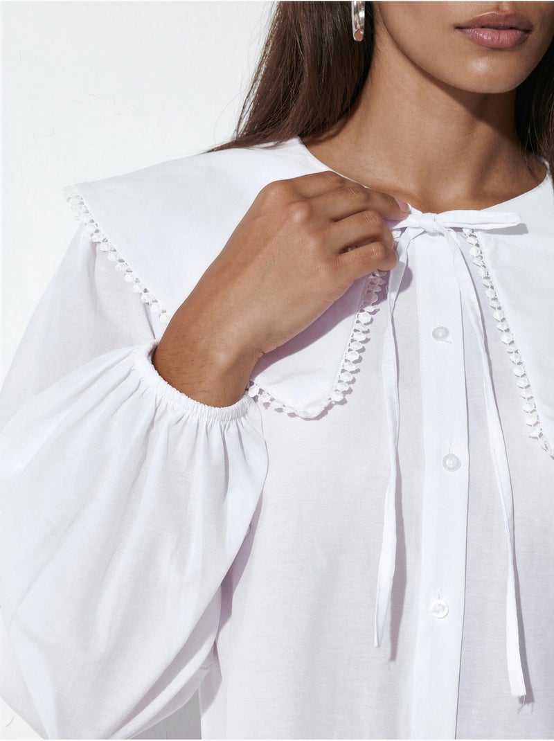 Chemise à col peter pan bdart Blanc - Kiabi