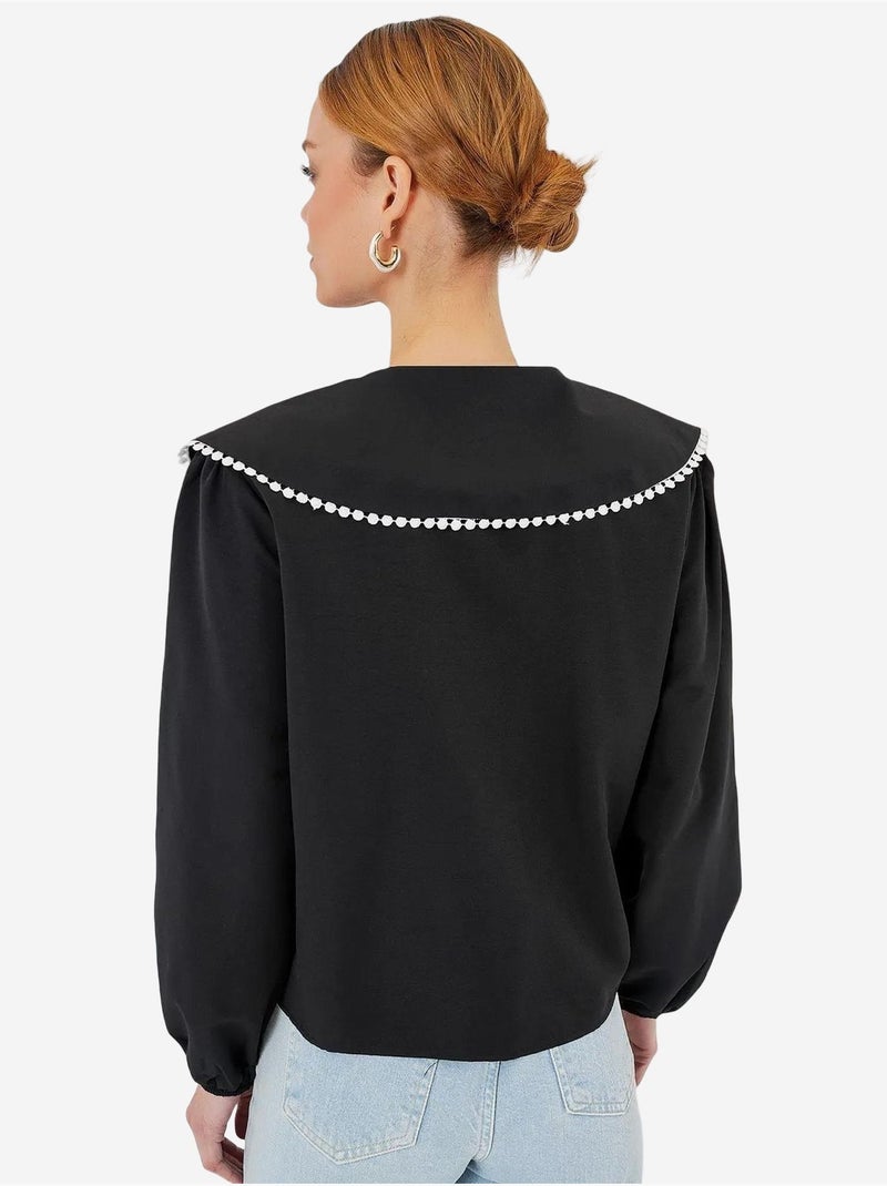 Chemise à col peter pan bdart Noir - Kiabi