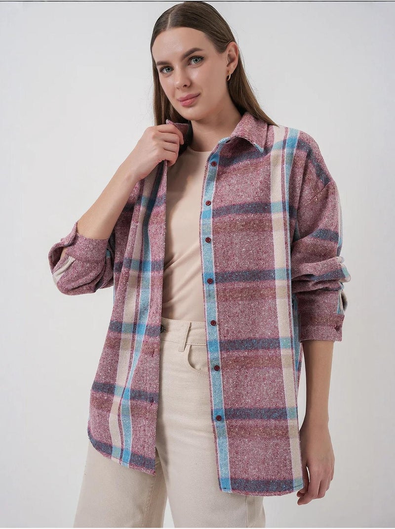 Chemise à double poche à motif écossais bdart Mauve - Kiabi