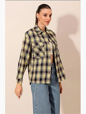 Chemise à double poche à motif écossais bdart