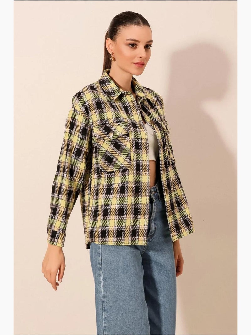 Chemise à double poche à motif écossais bdart Moutarde - Kiabi