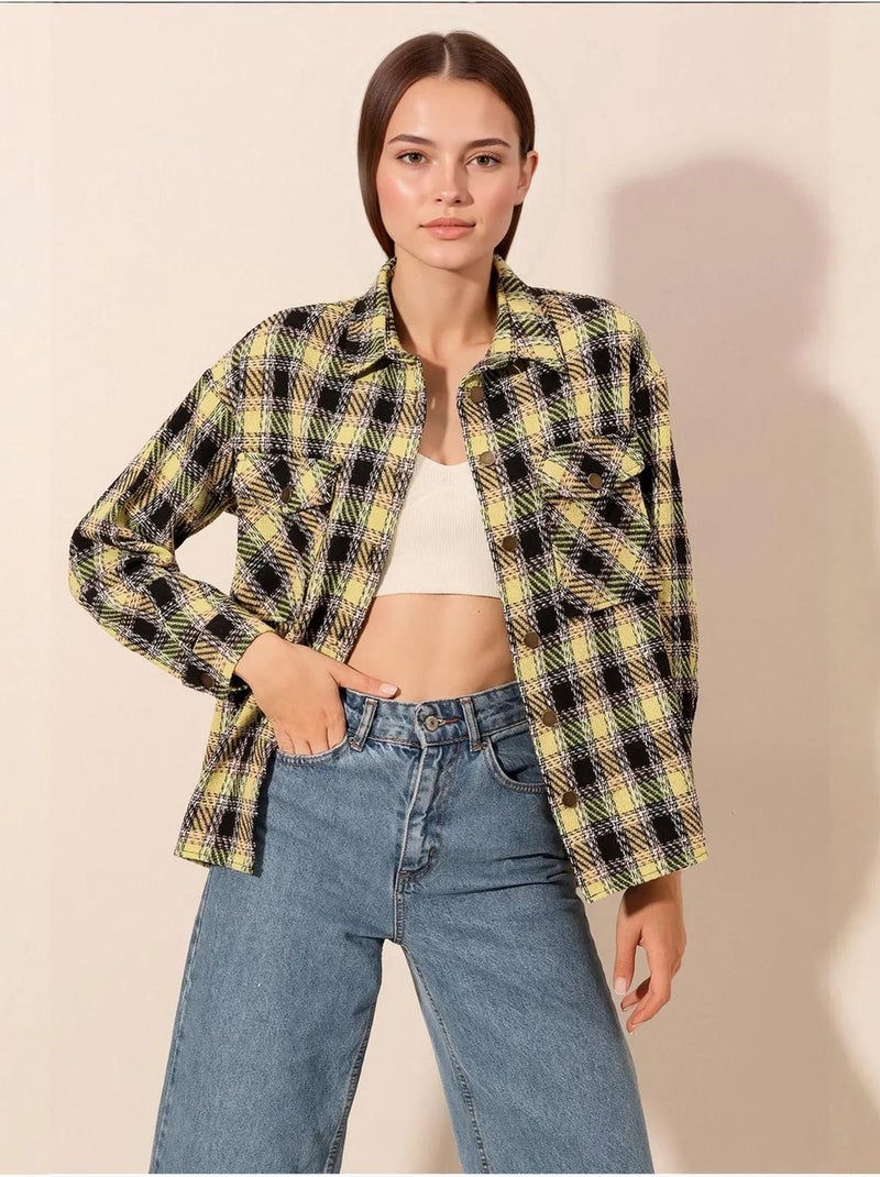 Chemise à double poche à motif écossais bdart Moutarde - Kiabi