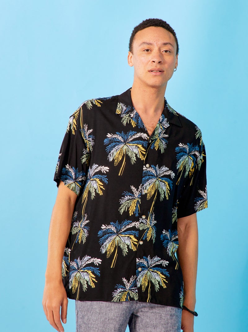Chemise à fleurs 'Produkt' Noir - Kiabi