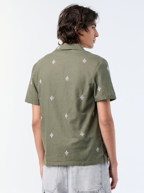 Chemise à manche courtes avec broderies - Kiabi