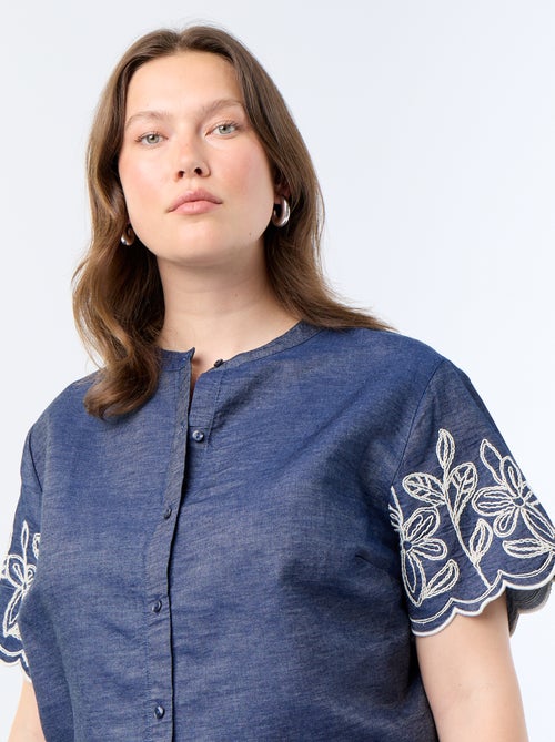 Chemise à manches brodées - Kiabi
