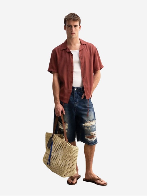 Chemise à manches courtes à col ouvert pour homme giesto - Kiabi