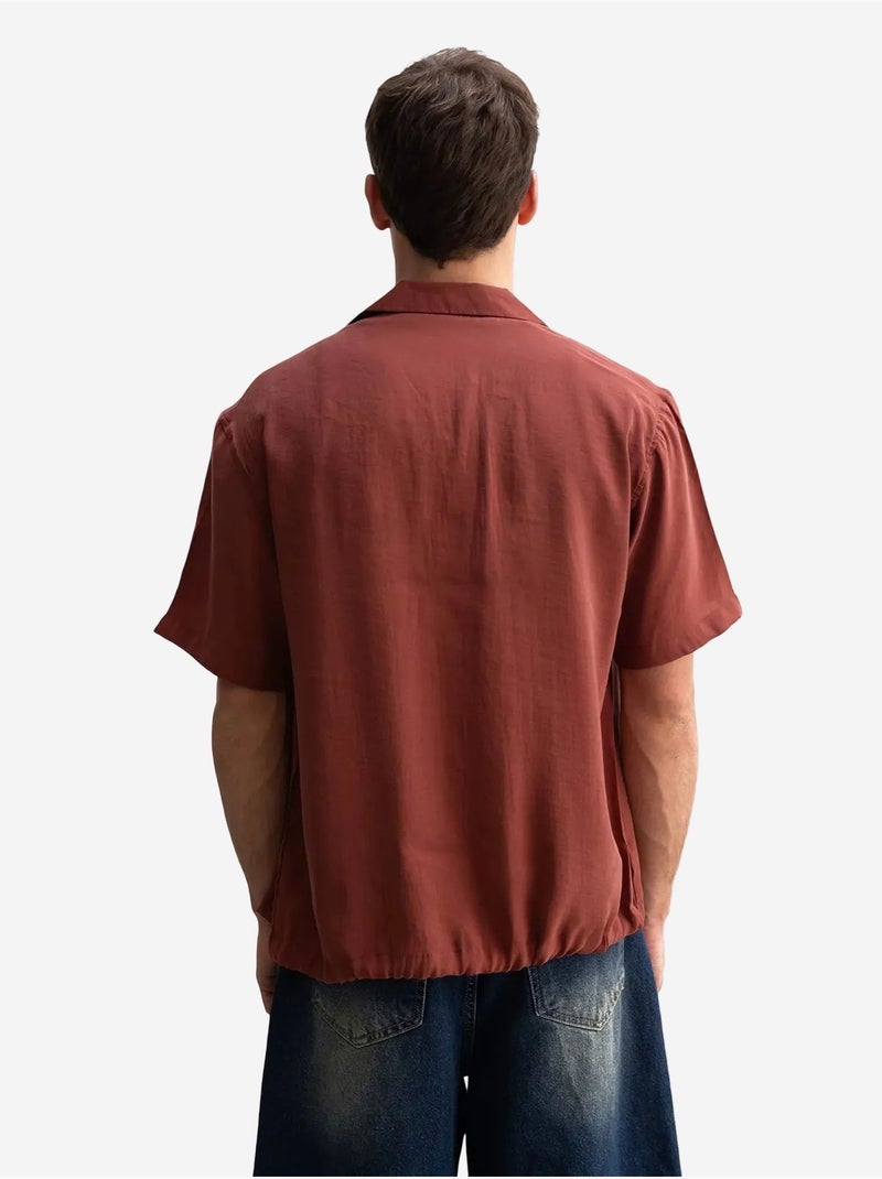 Chemise à manches courtes à col ouvert pour homme giesto Rouge foncé - Kiabi
