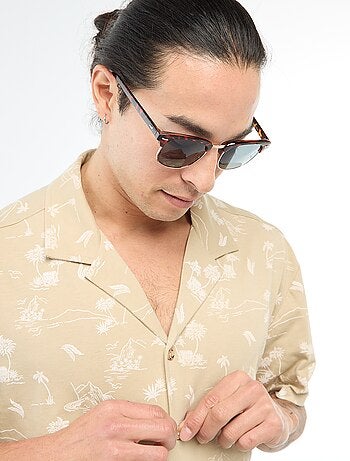 Chemise à manches courtes à motif