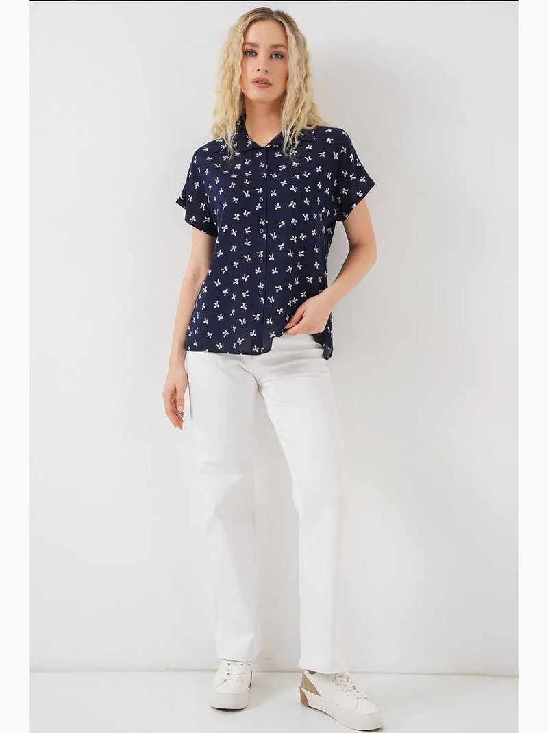Chemise à manches courtes à motifs bdart Bleu marine - Kiabi