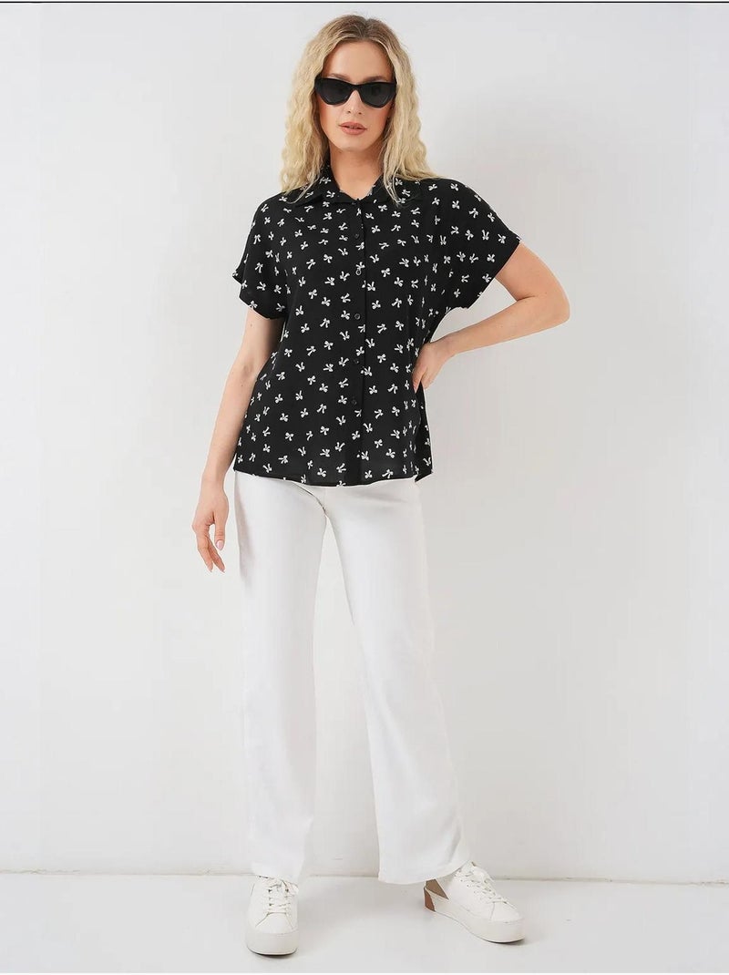 Chemise à manches courtes à motifs bdart Noir - Kiabi