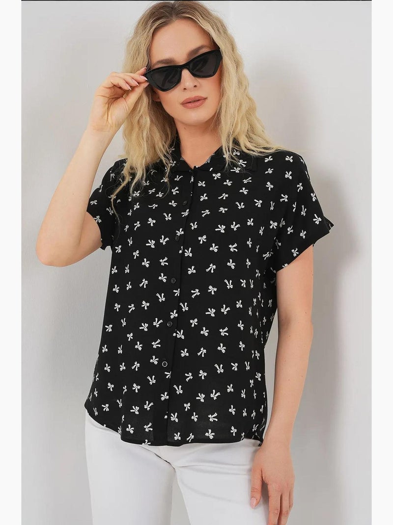 Chemise à manches courtes à motifs bdart Noir - Kiabi