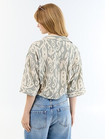 Chemise à manches courtes avec base à nouer
