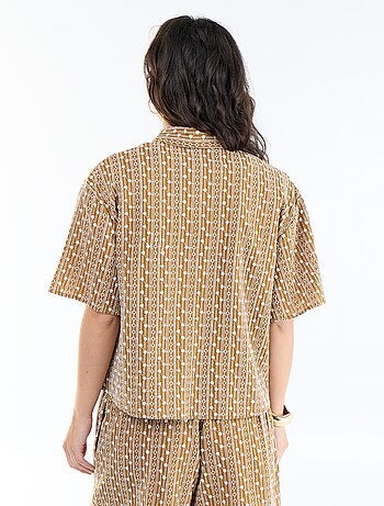 Chemise à manches courtes avec broderies
