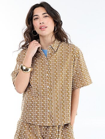 Chemise à manches courtes avec broderies