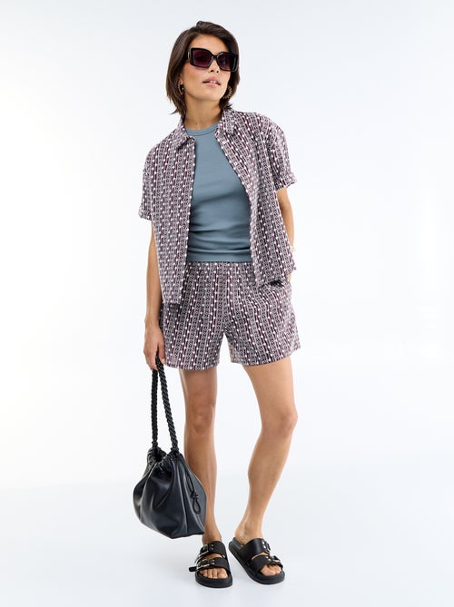 Chemise à manches courtes avec broderies - Kiabi