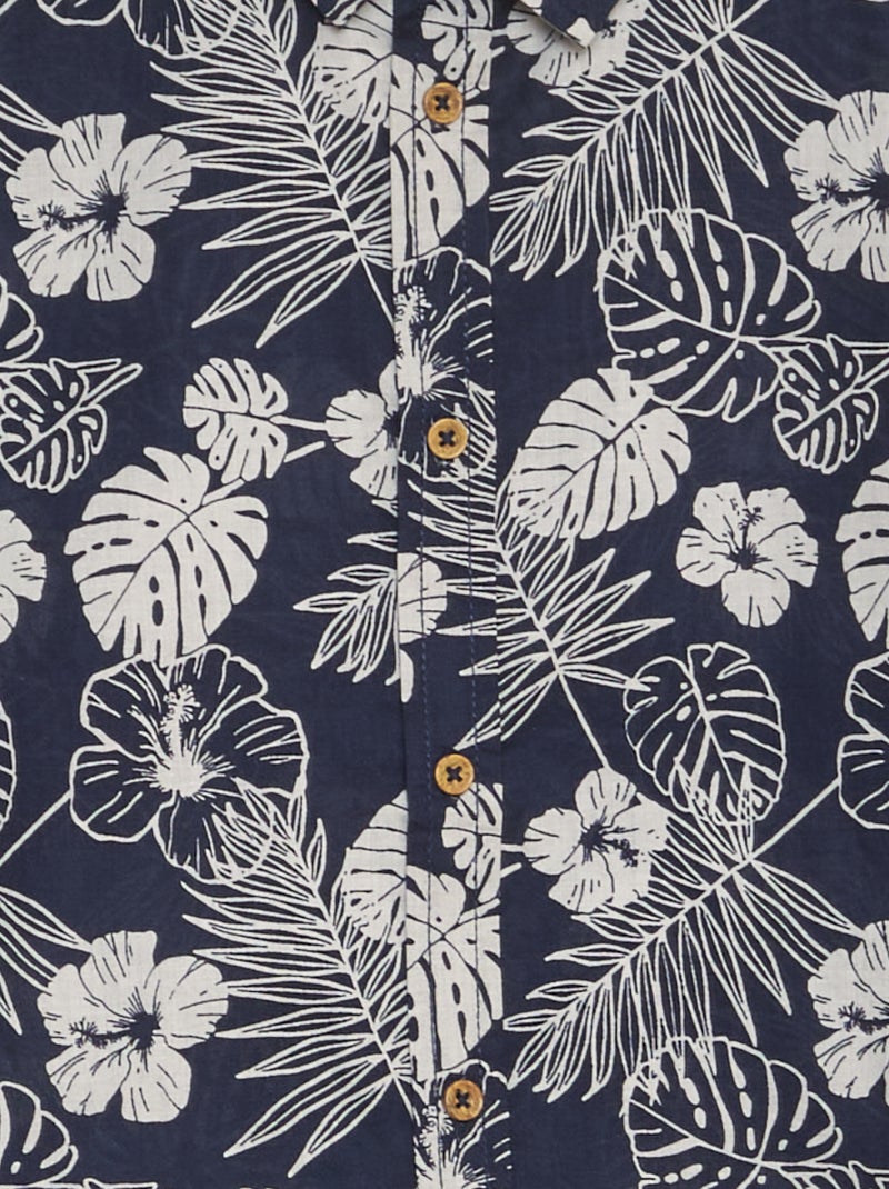 Chemise à manches courtes avec imprimé Marine - Kiabi