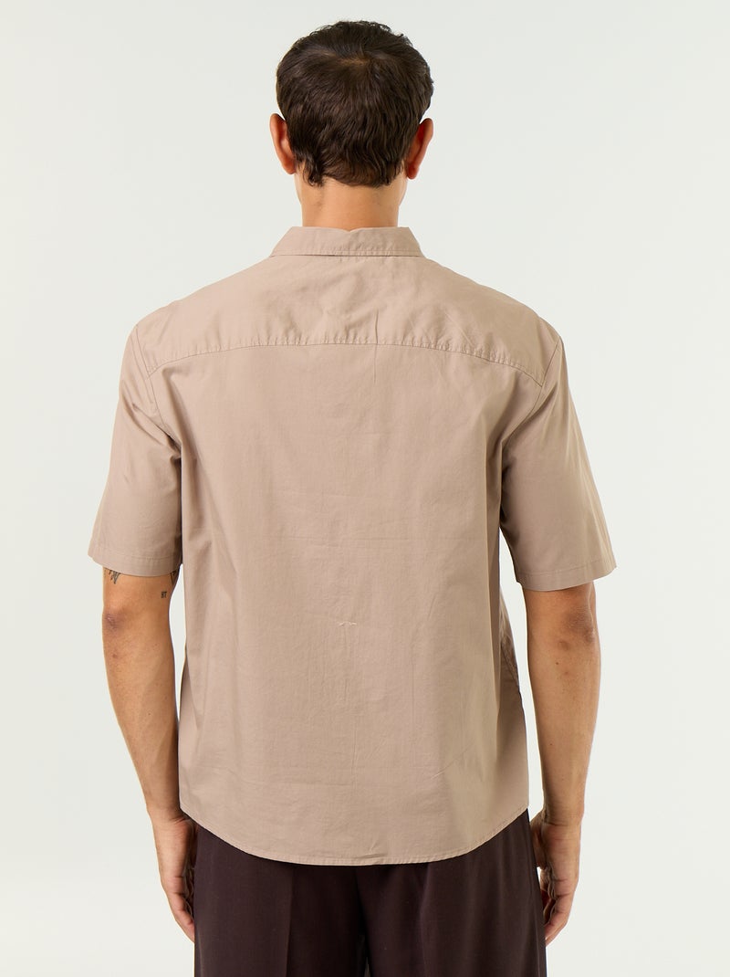 Chemise à manches courtes Beige - Kiabi