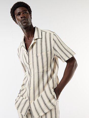 Chemise à manches courtes col crantée