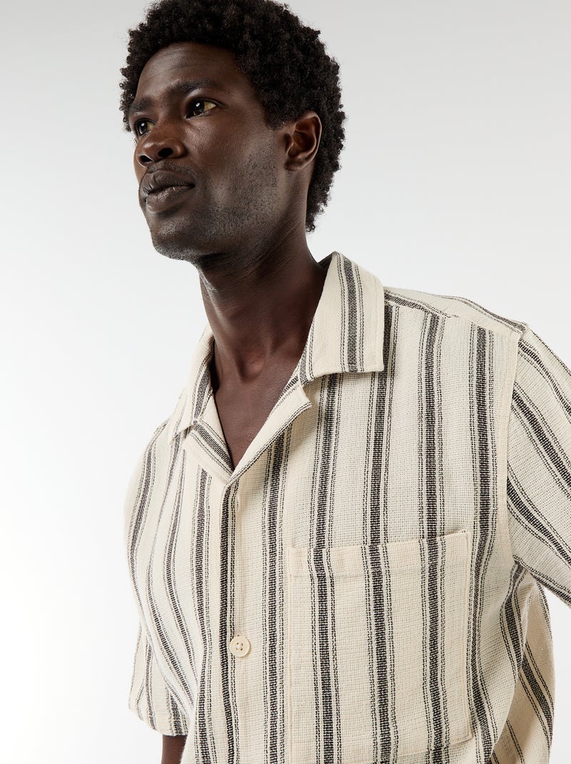 Chemise à manches courtes col crantée Blanc - Kiabi