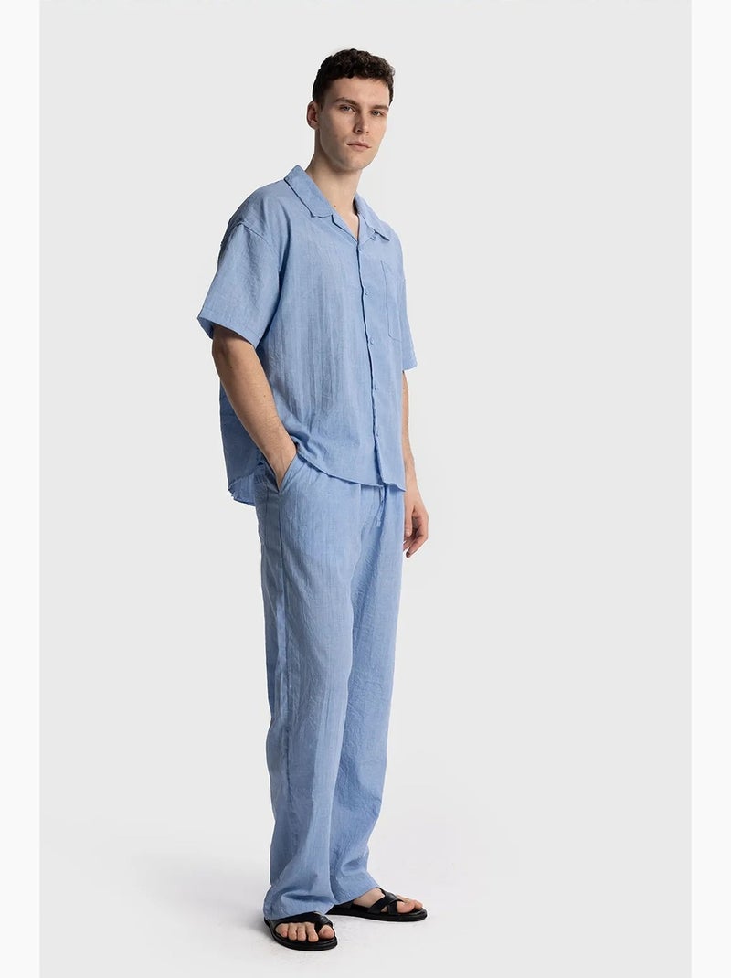 Chemise à manches courtes coupe décontractée pour homme giesto Bleu aqua - Kiabi