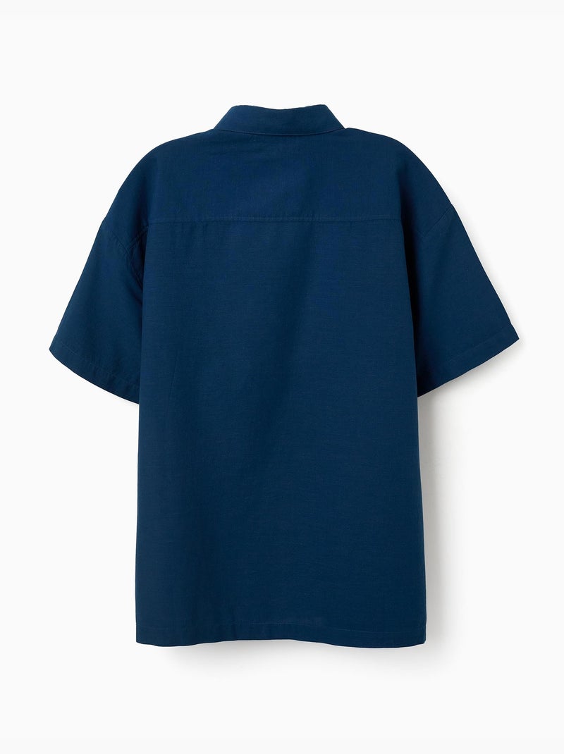 Chemise à manches courtes en coton You&Me Bleu Bleu - Kiabi