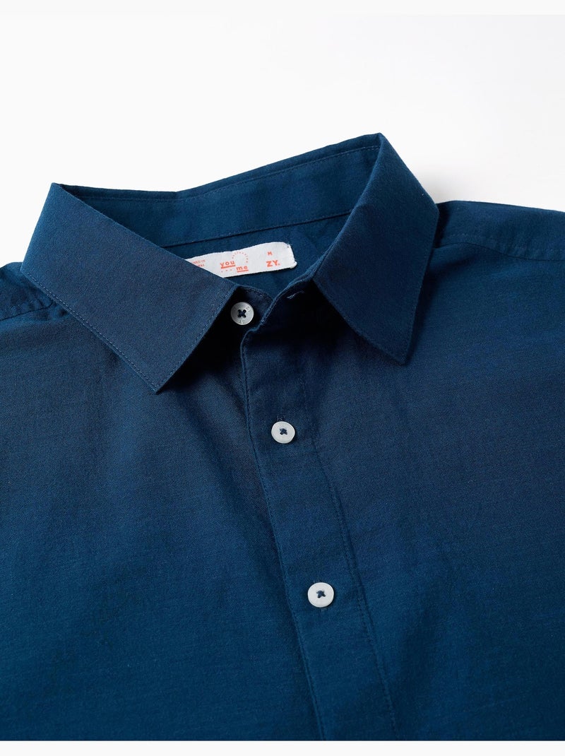 Chemise à manches courtes en coton You&Me Bleu Bleu - Kiabi