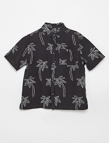 Chemise à manches courtes en gaze de coton