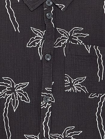 Chemise à manches courtes en gaze de coton